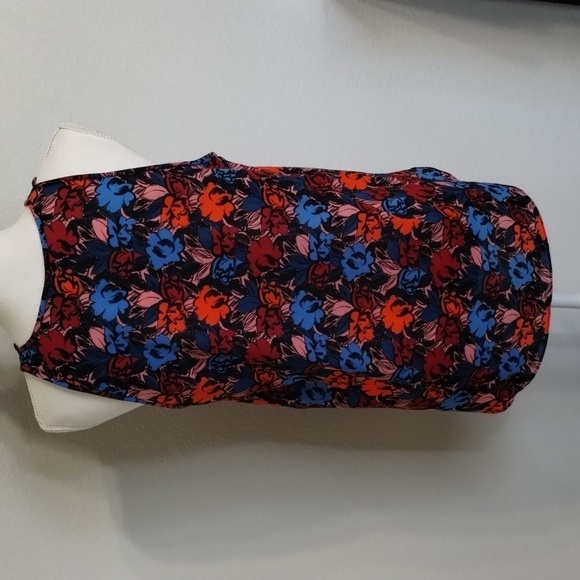 J. Crew Sleeveless Halter Blouse Size 6 Floral blue red orange summer top - Picture 4 of 8